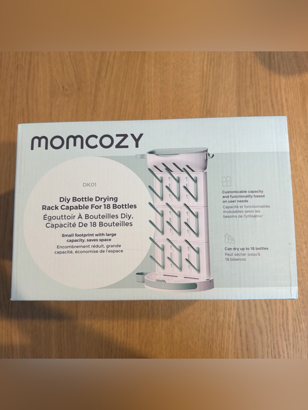 Momcozy Baby Bottle Drying Rack for 18 Bottles Space Saving Countertop Vertical